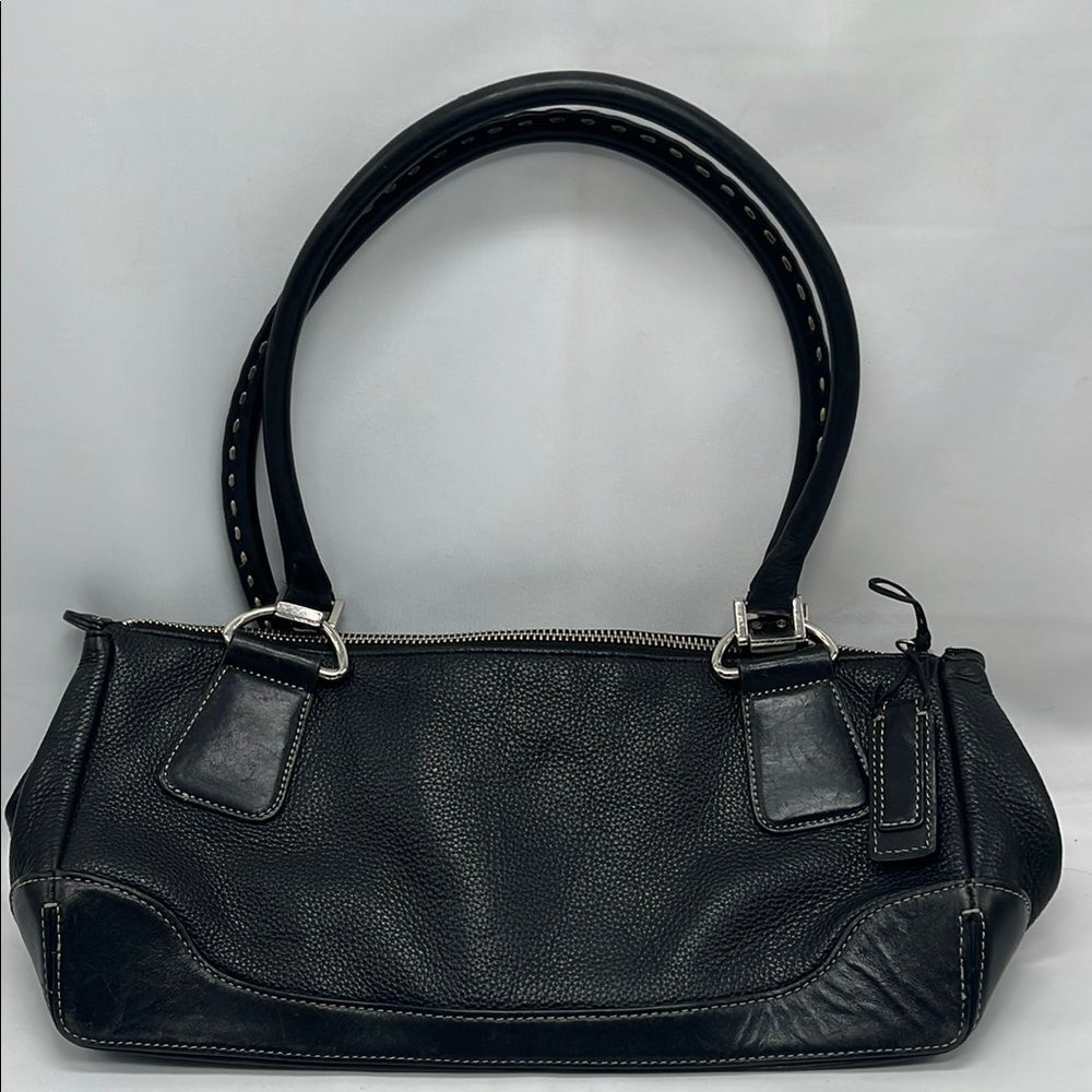Antonio Melani Black Pebbled Leather Purse Handbag